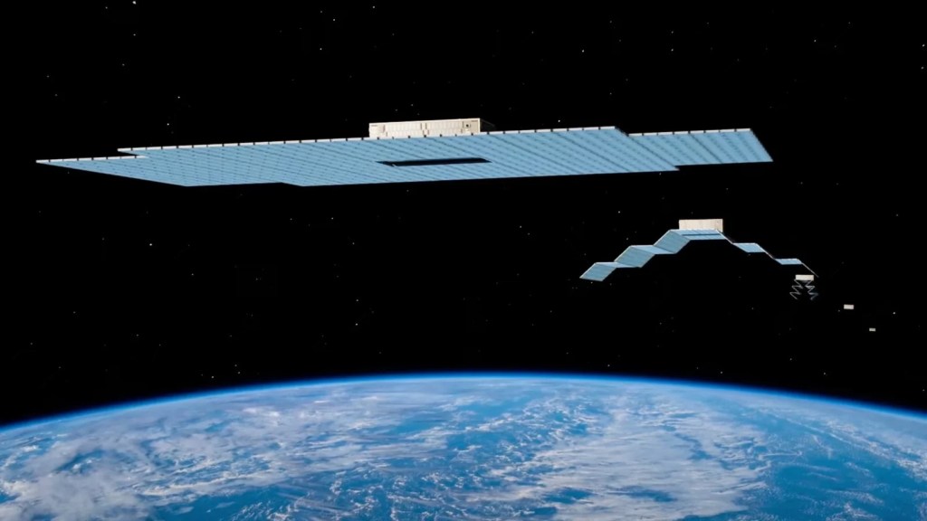 Illustration of an AST SpaceMobile BlueBird cell service satellite. Credit: AST SpaceMobile