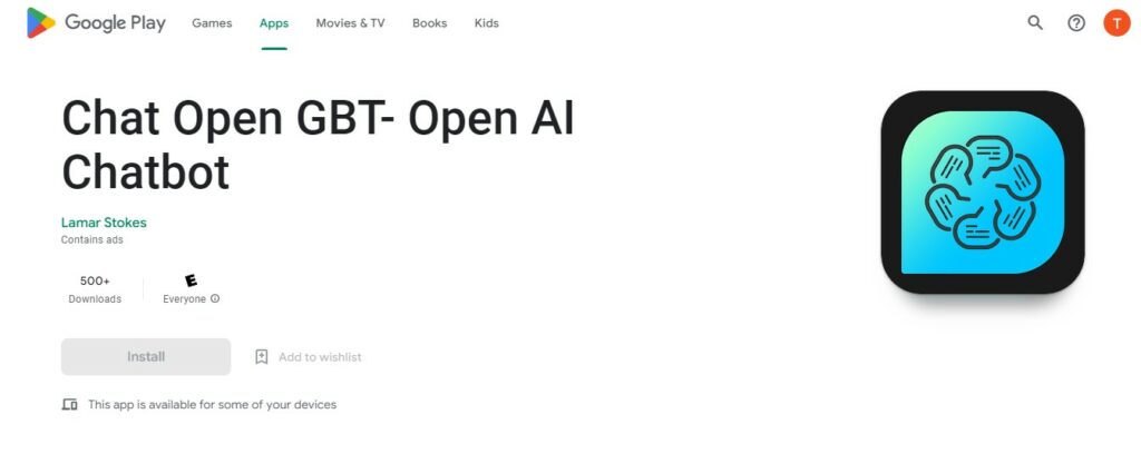 Fake ChatGPT apps that will just scam you out of your money, Chat Open GBT- Open AI Chatbot- Play Store, ChatGPT, OpenAI