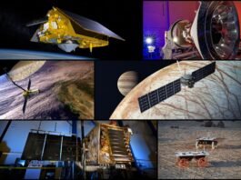 NASA JPL Plans Year Packed with Launches and Milestones A collage of photographs and artist