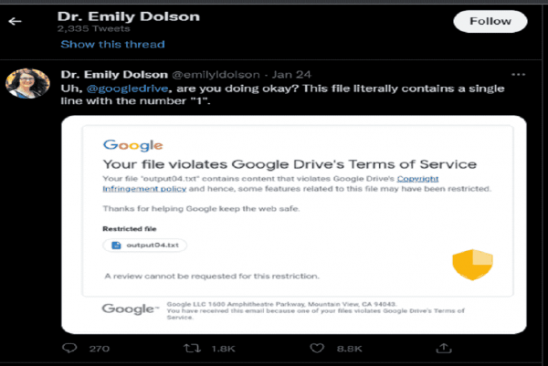 Warning Google Drive Warning- Google Drive Flags Folder Containing Only