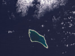 NASA Study Reveals Permanent Sea Level Increase for Pacific Islands Overhead view of Pacific Island nation Kiribati