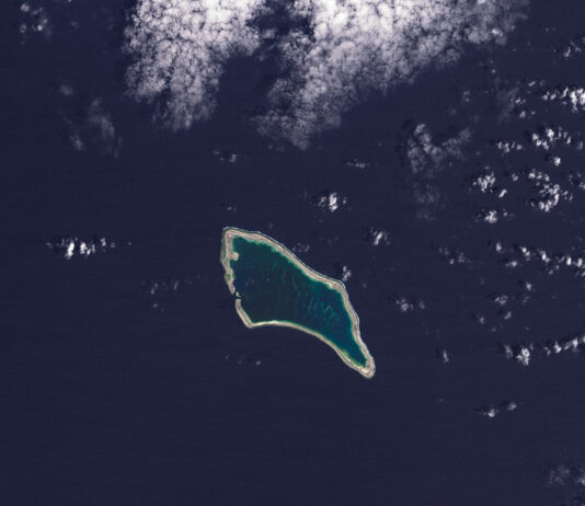 NASA Study Reveals Permanent Sea Level Increase for Pacific Islands Overhead view of Pacific Island nation Kiribati