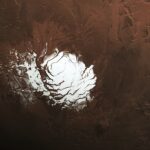 NASA Spacecraft Sheds Light on Persistent Mars Enigma The European Space Agency’s Mars Express orbiter captured this view of Mars’ south polar ice cap Feb. 25, 2015. Three years later, the spacecraft detected a signal from the area to the right of the ice cap that scientists interpreted as an underground lake.