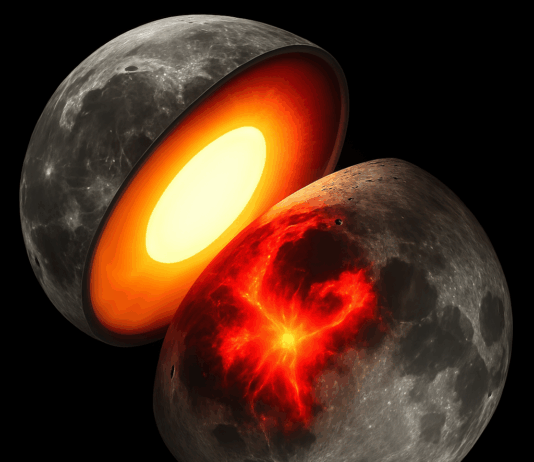 NASA Uncovers Moon and Vesta Interior Mysteries artist’s concept shows the Moon’s hot interior