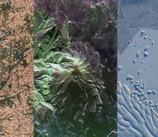 Insights on NISAR: Key Facts About U.S.-India Satellite Collage of image taken from space of places on earth