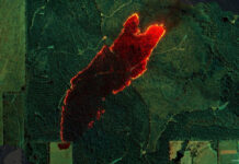 NASA Sensor Data Aids Firefighters in Combating Wildfires The map visualizes three wavelengths of infrared light, which are invisible to the human eye