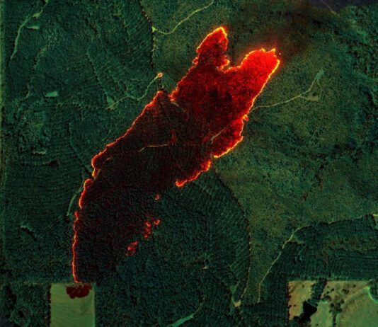 NASA Sensor Data Aids Firefighters in Combating Wildfires The map visualizes three wavelengths of infrared light, which are invisible to the human eye