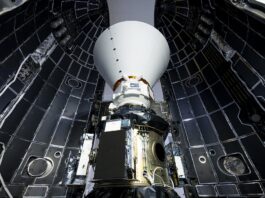 NASA’s SPHEREx Telescope Prepared for Cosmic Mapping Mission NASA’s SPHEREx is enclosed in a payload fairing