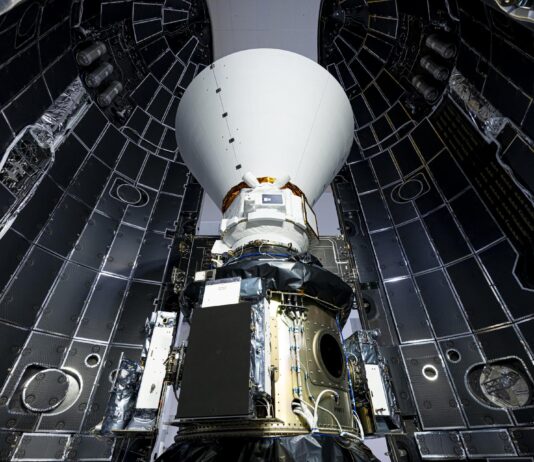 NASA’s SPHEREx Telescope Prepared for Cosmic Mapping Mission NASA’s SPHEREx is enclosed in a payload fairing