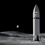 NASA and SpaceX Highlight Artemis Lunar Lander Mission Events An artist’s concept of SpaceX’s Starship Human Landing System (HLS) on the Moon. NASA is working with SpaceX to develop the Starship HLS to carry astronauts from lunar orbit to the Moon’s surface and back for Artemis III and Artemis IV. Starship HLS is roughly 50 meters tall, or about the length of an Olympic swimming pool.