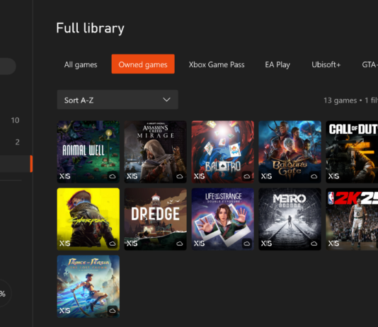 Game Pass Ultimate: Stream Personal Games on Xbox Consoles The full library in My games and apps on Xbox consoles showing cloud gaming icons on game art tiles.