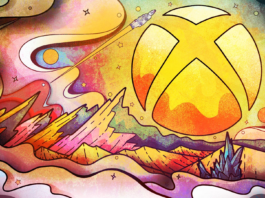 Xbox and Game Studios Promote Mental Health This Holiday A stylized Xbox sphere in recognition of Mental Wellness Awareness featuring the sphere as a sun-like orb on a background including a planetary landscape with crystalline structures, stars, and a starship within a wavy, dream-like frame.