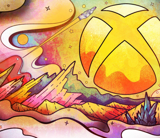 Xbox and Game Studios Promote Mental Health This Holiday A stylized Xbox sphere in recognition of Mental Wellness Awareness featuring the sphere as a sun-like orb on a background including a planetary landscape with crystalline structures, stars, and a starship within a wavy, dream-like frame.