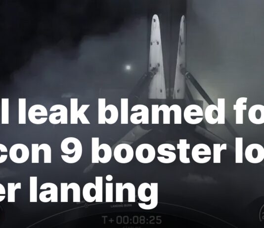 Falcon 9 booster lost post-landing due to fuel leak Fuel leak blamed for Falcon 9 booster loss after landing
