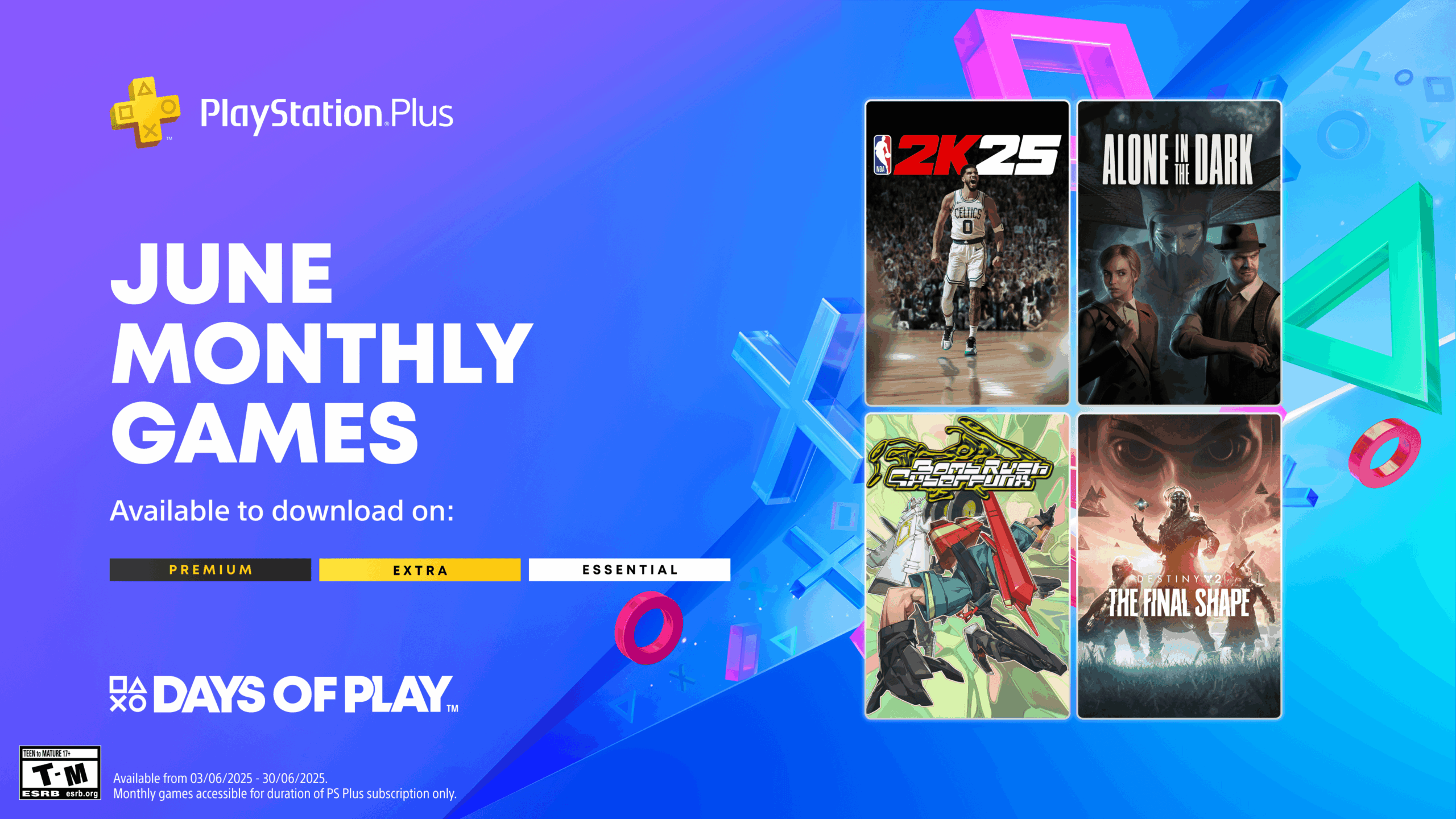 199b192fae631fb439afd278c250d44f19f589f2.png PlayStation Plus Monthly Games for June: NBA 2K25, Alone in the Dark, Bomb Rush Cyberfunk, Destiny 2: The Final Shape