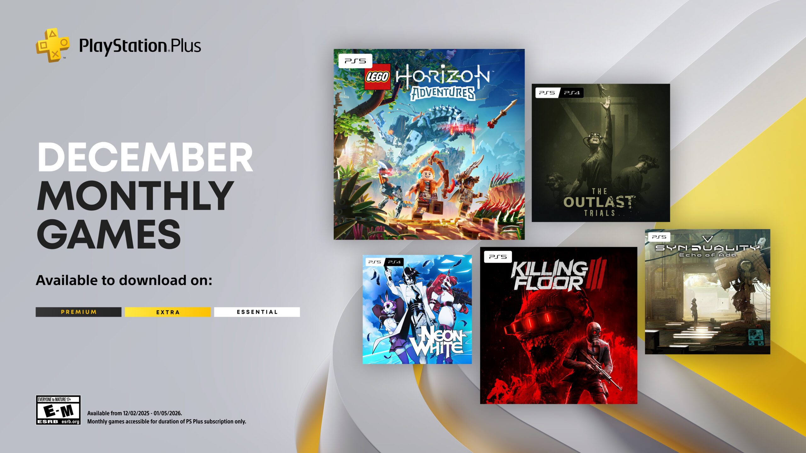 PlayStation Plus Monthly Games for December: LEGO Horizon Adventures, Killing Floor 3, The Outlast Trials, more
