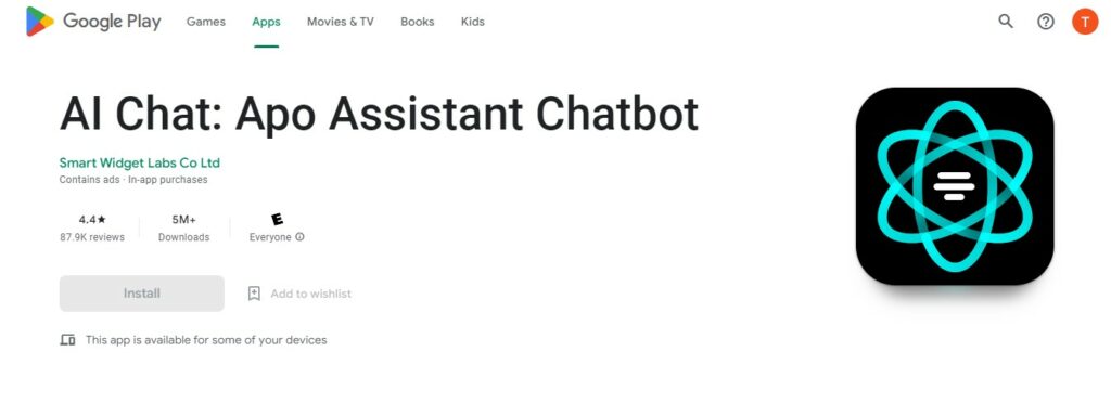 AI Chat: Apo Assistant Chatbot- Play Store