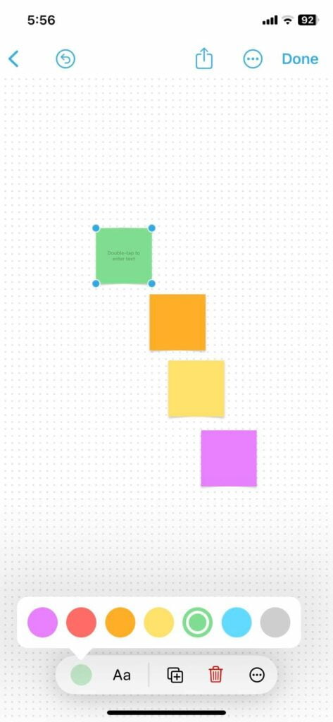 freeform app- sticky notes