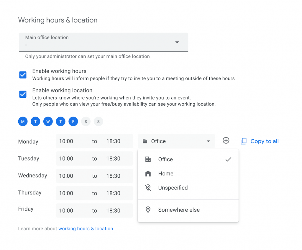 Set Working location In Google Calendar