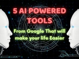 5 Google AI-powered tools to help you Explore Nature Smarter AI tools advertisement with robots facing each other.
