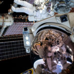 NASA Announces Spacewalk Coverage and Preview Conference This unique "space-selfie" from spacewalker Thomas Pesquet of ESA (European Space Agency) captures he and NASA spacewalker Shane Kimbrough as they work to complete the installation of the second roll out solar array on the International Space Station