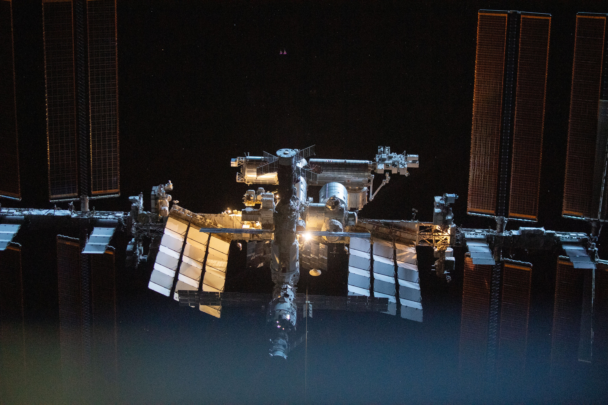 51814201476 a825c3c715 k.jpg The International Space Station in orbit with deep space in the background