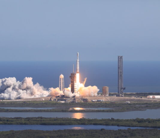 NASA Tops Government’s Best Workplaces for 13th Straight Year A SpaceX Falcon Heavy rocket carrying NASA’s Europa Clipper spacecraft launches off the coast of Florida, with blue skies and ocean in the background.
