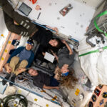 NASA, Global Astronauts to Engage with Texas Students Expedition 72 Flight Engineers Takuya Onishi from JAXA (Japan Aerospace Exploration Agency) and NASA astronauts Anne McClain, Nichole Ayers, and Don Pettit pose while inside the vestibule between the International Space Station