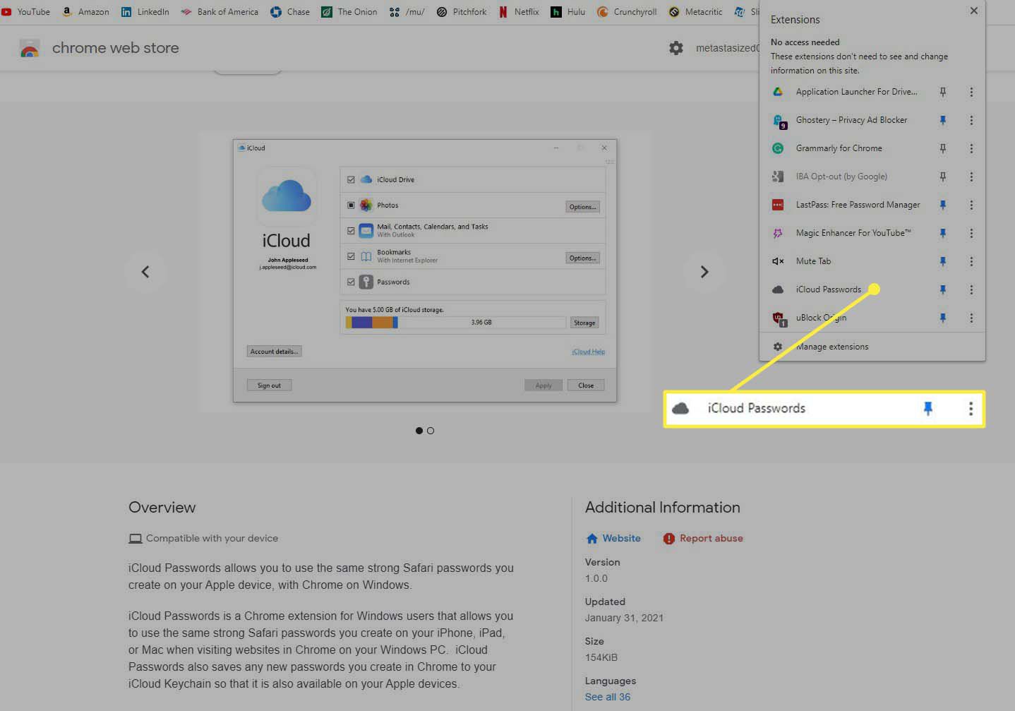 Use iCloud Passwords in Chrome for Windows