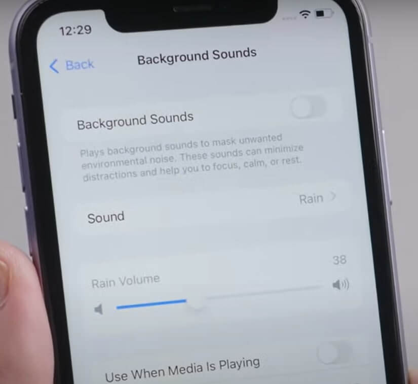 rain sounds in iOS 15