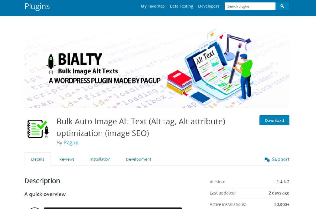 BIALTY - Bulk Image Alt Text (Alt tag, Alt Attribute) by Pagup