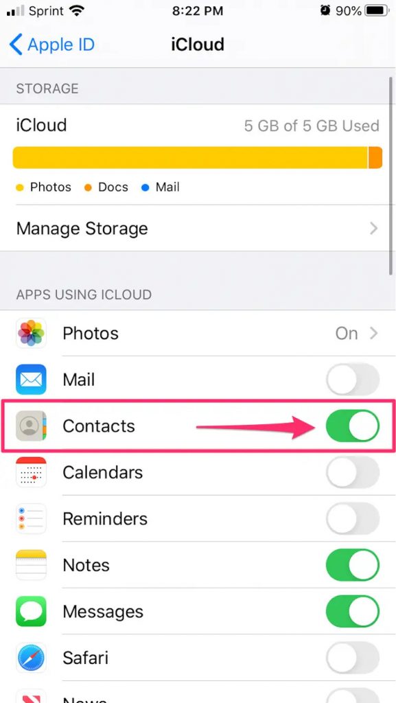 Contacts disappeared after iOS 15.4.1