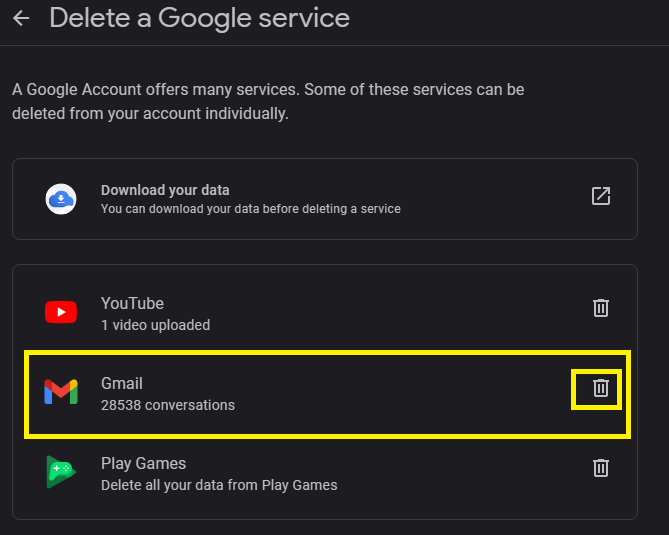 Delete-Gmail-Account