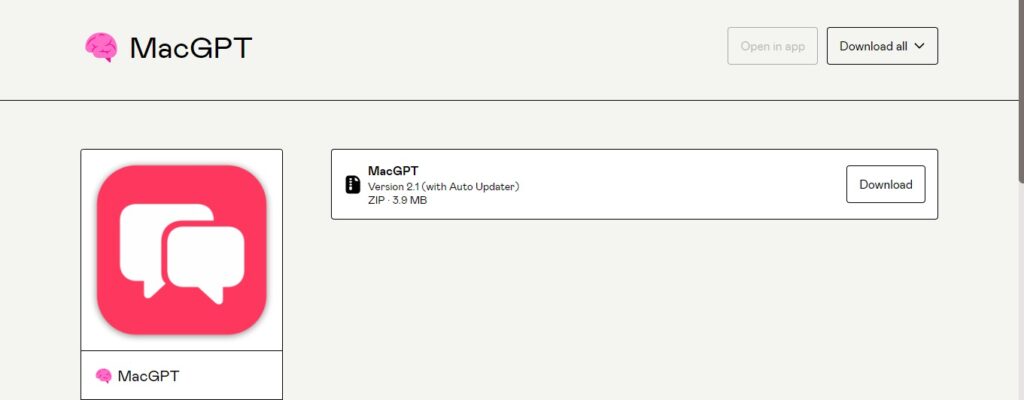 Download link for MacGPT