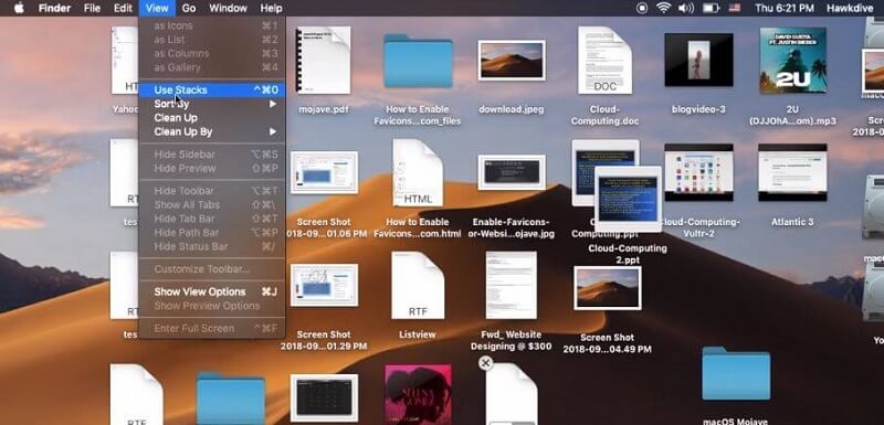 Enable Stacks in macOS Mojave