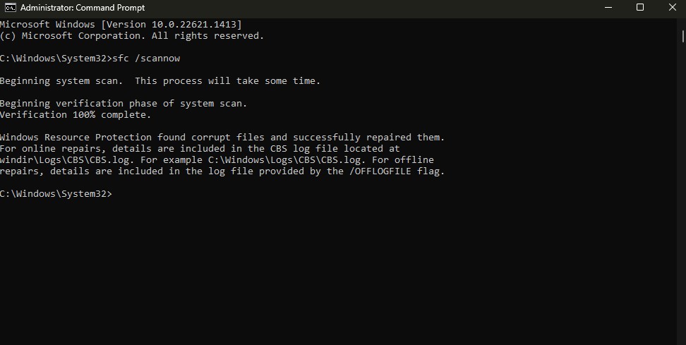 Resolving WMI Provider Host High CPU Usage with SFC Tool