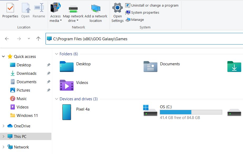 play games without GOG Galaxy in Windows 11