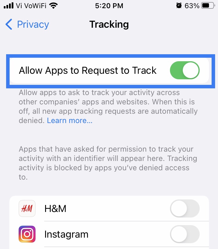 How To Block Apps From Tracking On iphone