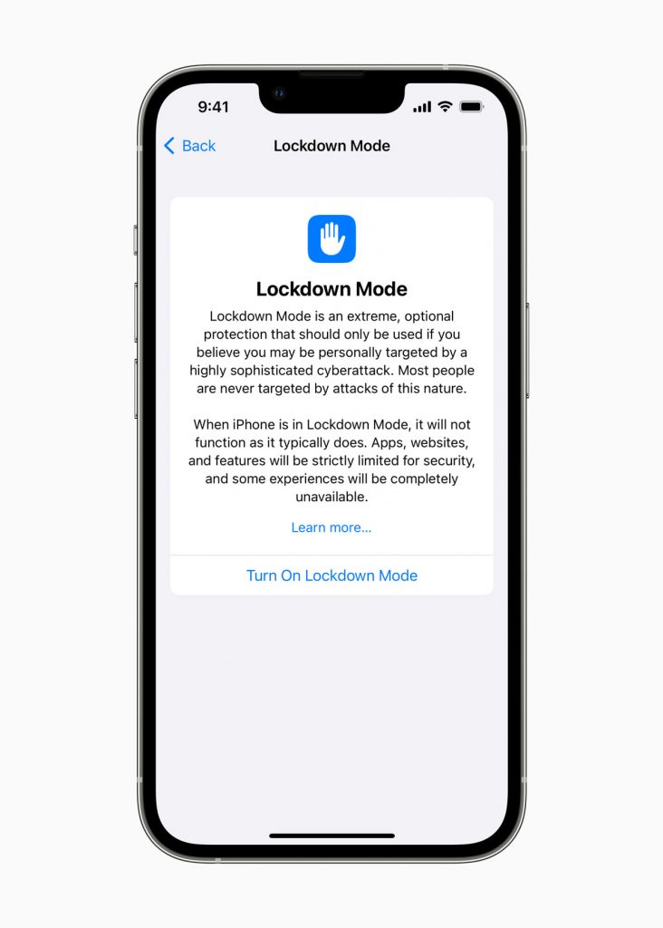 Lockdown Mode in iOS 16