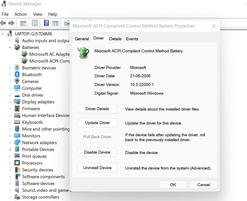 No Battery is Detected Error in Windows 11