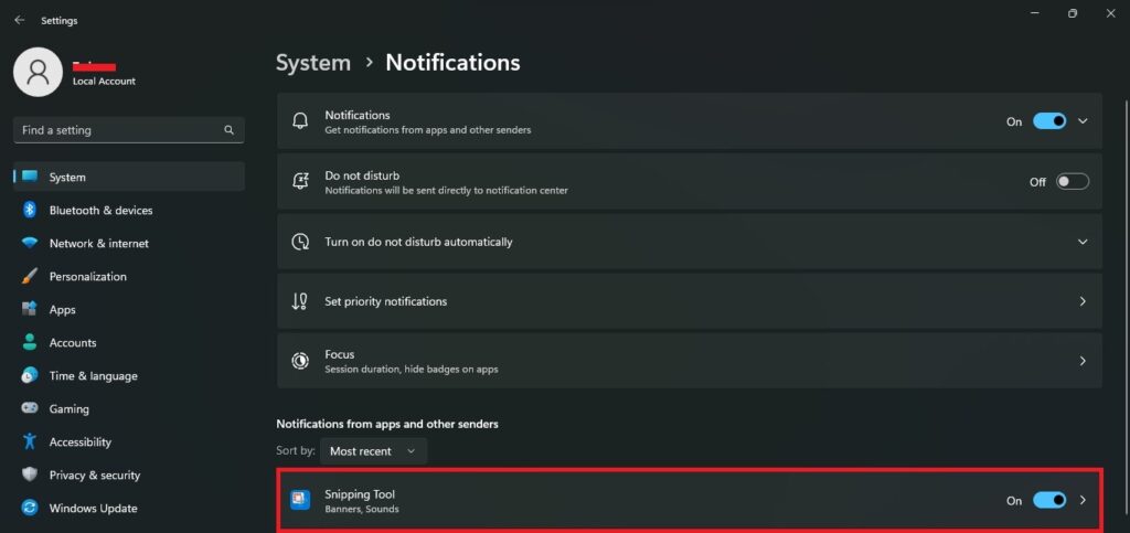 Notifications from apps and other senders