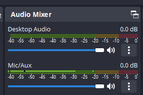 OBS Studio Audio Mixer Levels