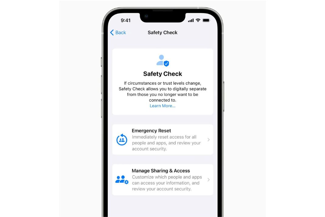 Safety Check feature in iOS 16 (2) Safety Check feature in iOS 16 (2)