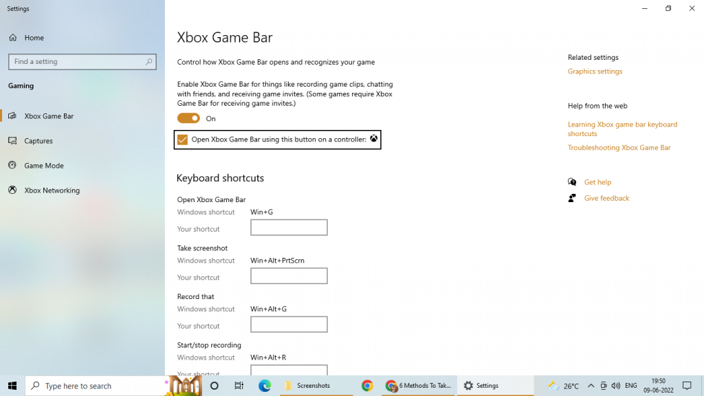 screenshot in windows 10