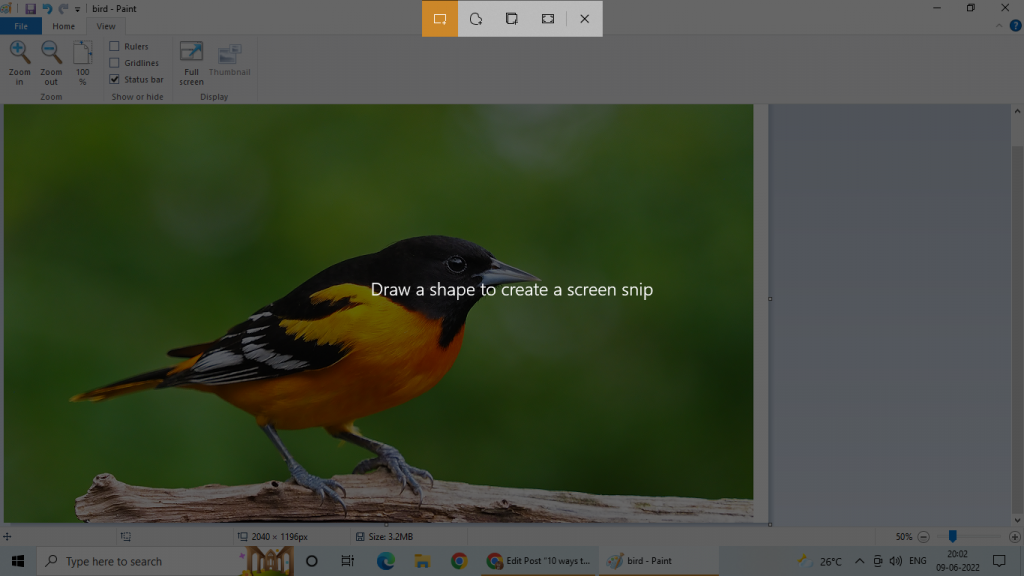 screenshot in windows 10