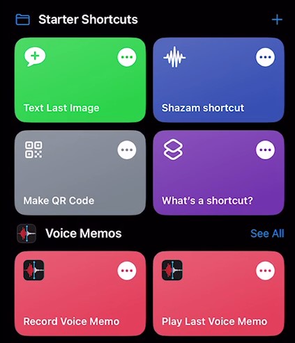 Premade shortcuts in iOS