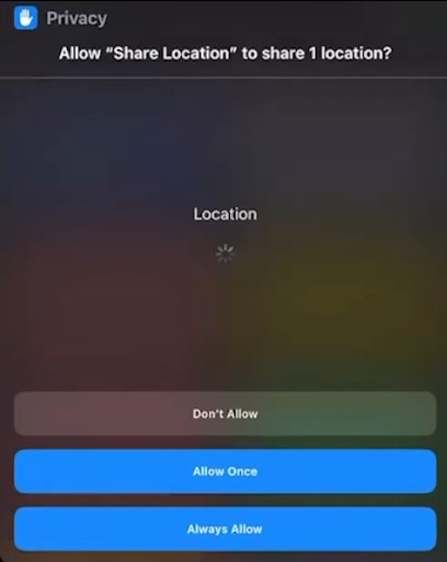 Shortcut to share location