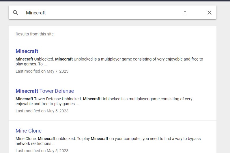 Minecraft -Search