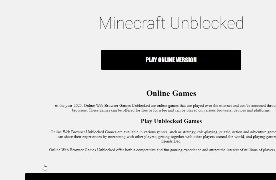 Play Online Version- Minecraft