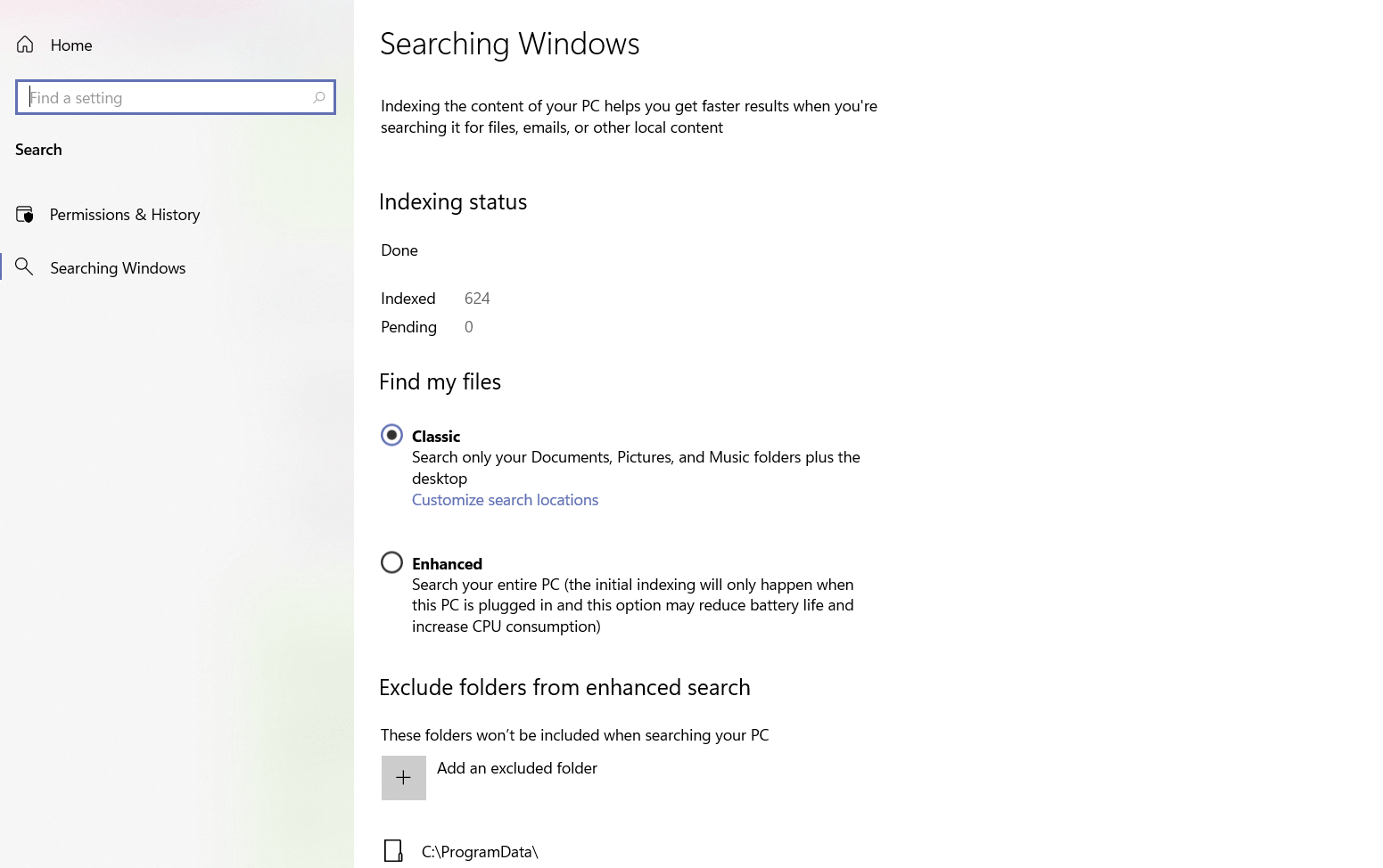 Hide Files and Folders from Search in Windows 11
